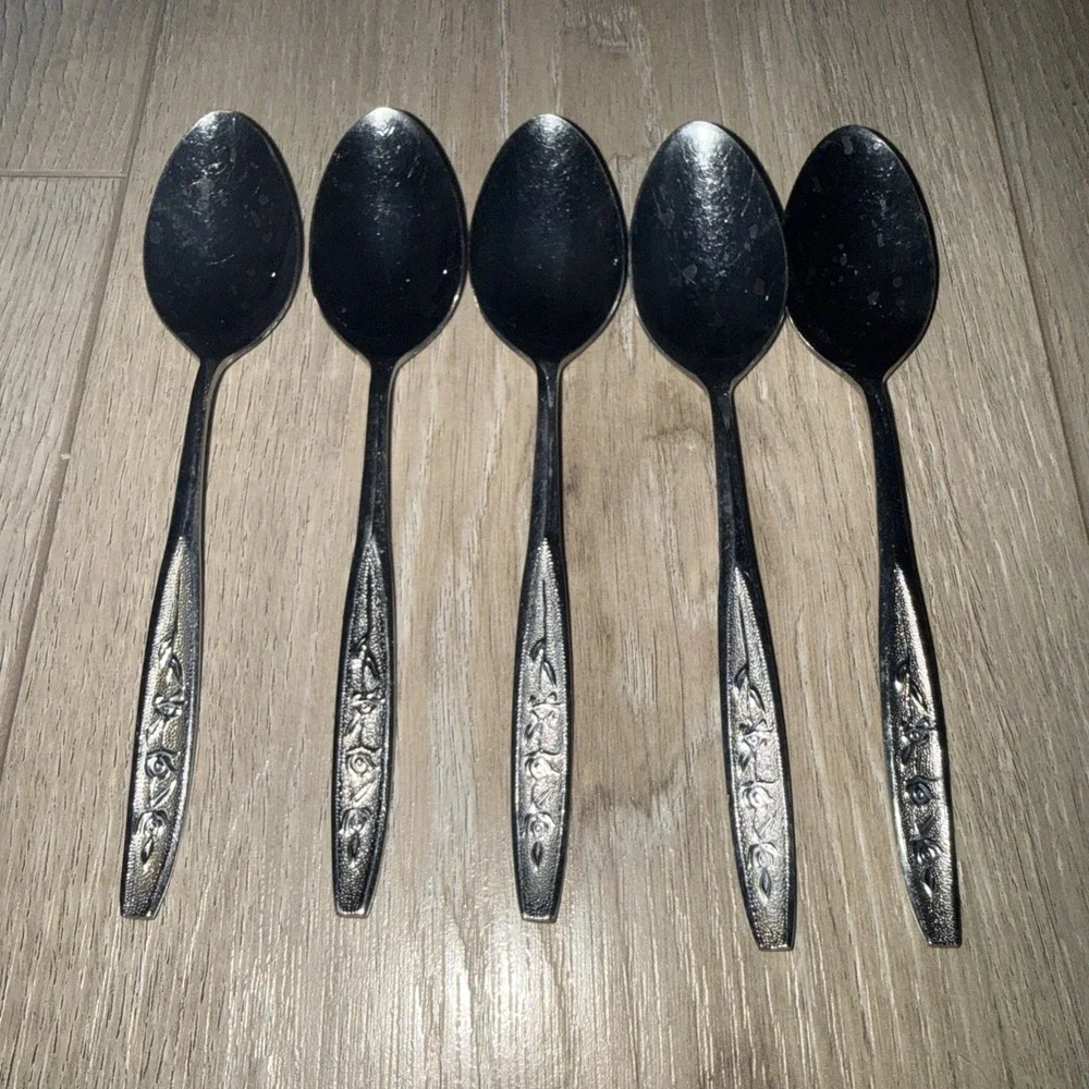 Ekco Rose Cotillion Stainless Flatware Teaspoons 5 pcs  Eterna Taiwan
